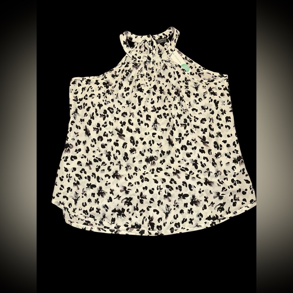 Papermoon Abstract Black and White Patterned Cut Out Blouse size XXL NWT